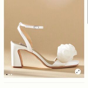 Badgley Mischka Carli Tulle Rose Heeled Sandals